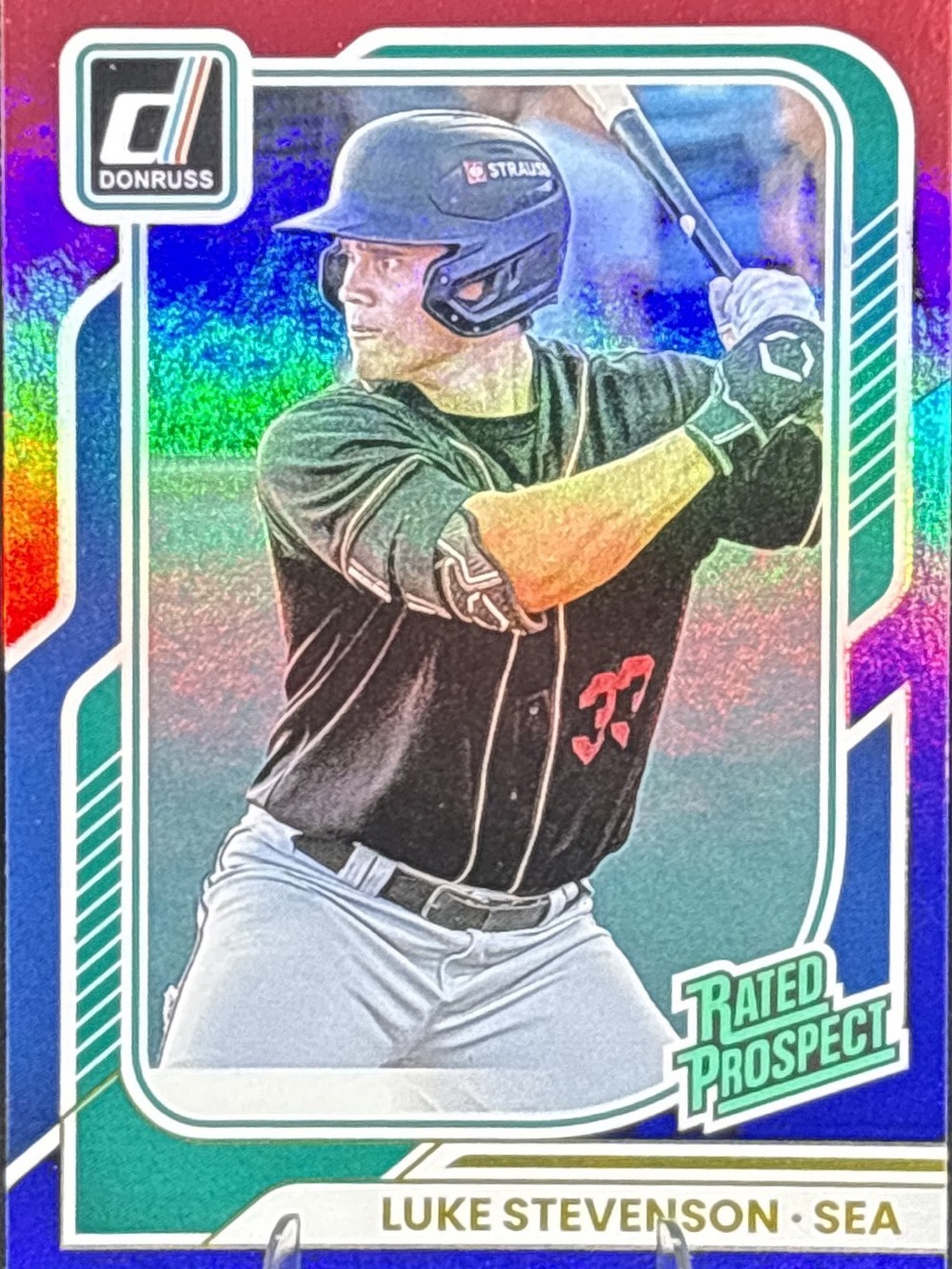 Panini Donruss Luke Stevenson Rated Prospect Baseball Card Prizm